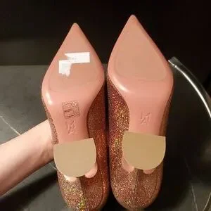Amina Muaddi | Shoes | Bnib Amina Muaddi Glitter Amipumps